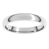 Platinum 3 mm Lightweight Comfort-Fit Half Round Band Size 5