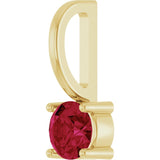 14K Yellow Gold Lab-Grown Ruby Solitaire Charm/Pendant
