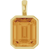 14K Yellow Gold Natural Citrine Pendant