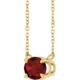 14K Yellow Gold Natural Mozambique Garnet 18" Necklace