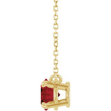 14K Yellow Gold Natural Mozambique Garnet 18" Necklace