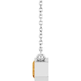 Sterling Silver Natural Citrine 18" Necklace