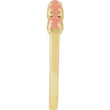 14K Yellow Gold Natural Pink Coral Cabochon Stackable Ring