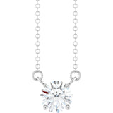 14K White Gold 3/4 CT Lab-Grown Diamond Solitaire 18" Necklace