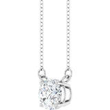 14K White Gold 3/4 CT Lab-Grown Diamond Solitaire 18" Necklace