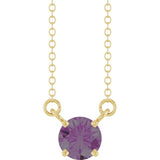 14K Yellow Gold Lab-Grown Alexandrite Solitaire 18" Necklace