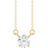 14K Yellow Gold 1/2 CT Lab-Grown Diamond Solitaire 18" Necklace