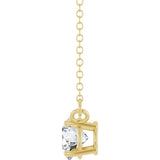 14K Yellow Gold 1/2 CT Lab-Grown Diamond Solitaire 18" Necklace