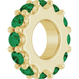 14K Yellow Gold Natural Emerald Spacer Charm/Pendant