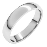 14K White Gold 4 mm Lightweight Comfort-Fit Half Round Band Size 7.5