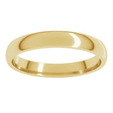 18K Yellow Gold 3 mm Lightweight Comfort-Fit Half Round Band Size 8