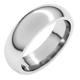 10K White Gold 6 mm Comfort-Fit Half Round Band Size 11