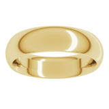 10K Yellow Gold 5.5 mm Half Round Band Size 9