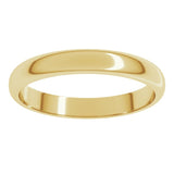 18K Yellow Gold 3 mm Half Round Band Size 4.5