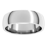 10K White Gold 6 mm Lightweight Comfort-Fit Half Round Band Size 9.5