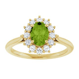 14K Yellow Gold Natural Peridot  & 1/3 CTW Lab-Grown Diamond Ring