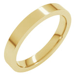 10K Yellow Gold 3 mm Comfort-Fit Flat Band Size 6