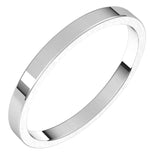 14K White Gold 2 mm Flat Band Size 9.5