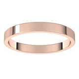 14K Rose Gold 2.5 mm Flat Band Size 5