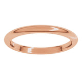 14K Rose Gold 2 mm Comfort-Fit Half Round Band Size 4.5