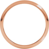 14K Rose Gold 2 mm Half Round Band Size 6
