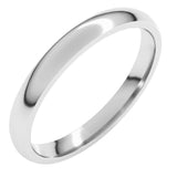 Platinum 2.5 mm Lightweight Comfort-Fit Half Round Band Size 5