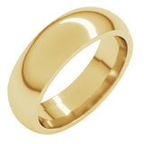 18K Yellow Gold 6 mm Comfort-Fit Half Round Band Size 9