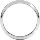 Platinum 4 mm Half Round Band Size 7