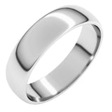 14K White Gold 5 mm Lightweight Half Round Band Size 11.5