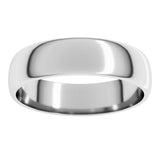 14K White Gold 5 mm Lightweight Half Round Band Size 11.5