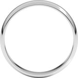14K White Gold 4 mm Lightweight Half Round Band Size 11
