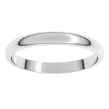 14K White Gold 2.5 mm Lightweight Half Round Band Size 4.5