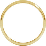 10K Yellow Gold 2.5 mm Lightweight Half Round Band Size 9