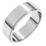 10K White Gold 6 mm Stepped-Edge Flat Band Size 8.5