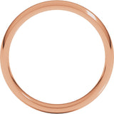 14K Rose Gold 4 mm Half Round Comfort Fit Light Band Size 9