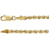 14K Yellow Gold 3 mm Rope 20" Chain
