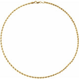 14K Yellow Gold 3 mm Rope 24" Chain