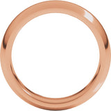 14K Rose Gold 6 mm Comfort-Fit Half Round Band Size 9
