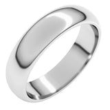 Sterling Silver 5 mm Half Round Band Size 9.5
