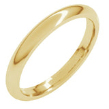 14K Yellow Gold 2.5 mm Comfort-Fit Half Round Band Size 8