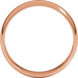 14K Rose Gold 5 mm Lightweight Half Round Band Size 9