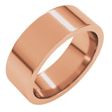 18K Rose Gold 7 mm Comfort-Fit Flat Band Size 9