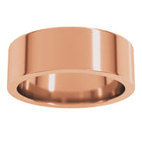 18K Rose Gold 7 mm Comfort-Fit Flat Band Size 9