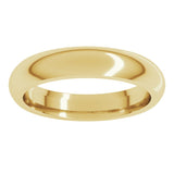 14K Yellow Gold 4 mm Comfort-Fit Half Round Band Size 10