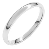 Sterling Silver 2 mm Lightweight Comfort-Fit Half Round Band Size 6