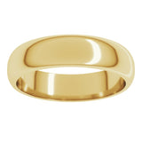10K Yellow Gold 5 mm Half Round Band Size 8