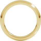 14K Yellow Gold 3 mm Comfort-Fit Half Round Band Size 8.5