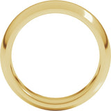 14K Yellow Gold 7 mm Comfort-Fit Half Round Band Size 9.5