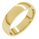 18K Yellow Gold 5 mm Lightweight Comfort-Fit Half Round Band Size 11