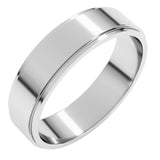 10K White Gold 5 mm Stepped-Edge Flat Band Size 10